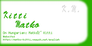 kitti matko business card